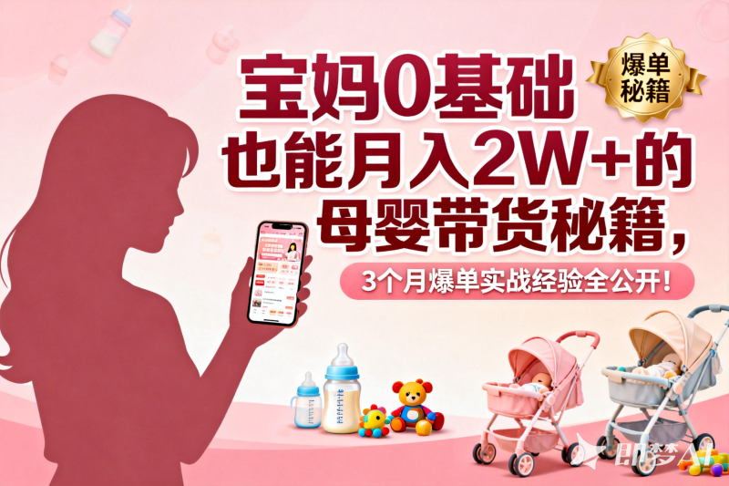 宝妈零基础也能月入2W+的母婴带货秘籍，3个月爆单实战经验全公开！-聚林创库