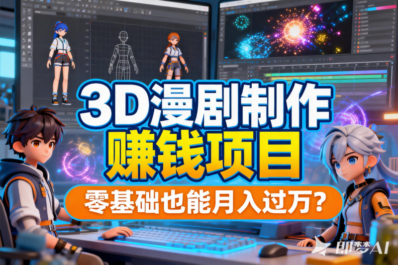 3D漫剧制作赚钱项目，零基础也能月入过万？揭秘：AI加持，小白秒变大神！-聚林创库