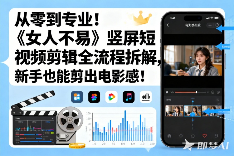 剧情类短视频项目：《女人不易》竖屏短视频剪辑全流程拆解，从零到专业！-聚林创库