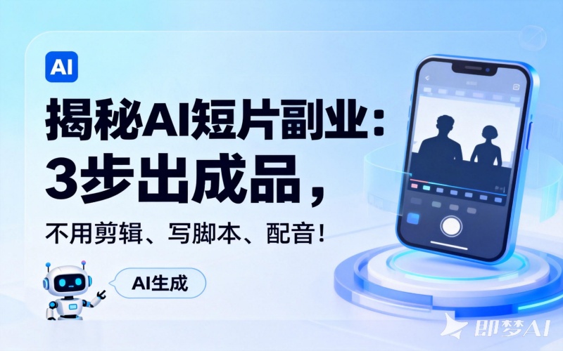 揭秘AI短片副业：3步出成品，不用剪辑、写脚本、配音！零经验也能月入过万-聚林创库