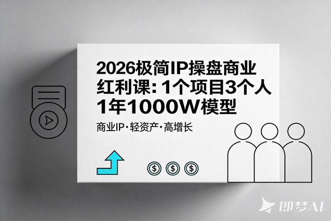 2026极简IP操盘商业红利课：1个项目3个人1年1000W模型，小团队高利润变现全流程-聚林创库