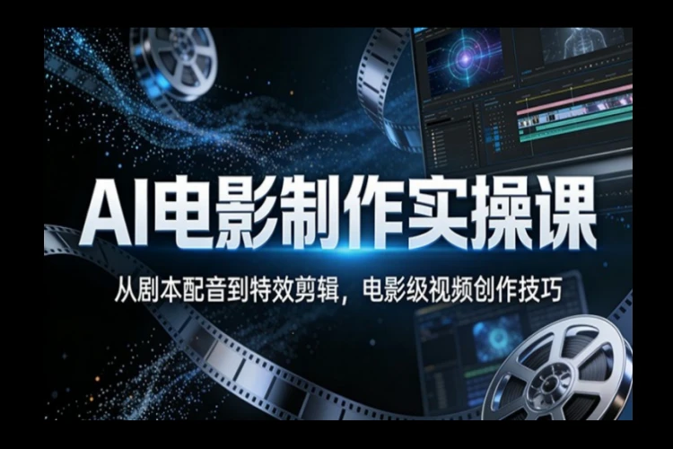 AI电影制作实操课:适合零基础影视爱好者、创作者及想解锁 AI 影视技能的人群 AI电影制作实操课:适合零基础影视爱好者、创作者及想解锁 AI 影视技能的人群