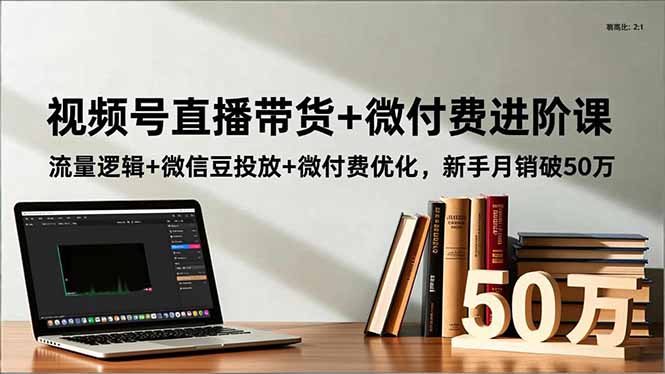 视频号直播带货+微付费进阶课：流量逻辑+微信豆投放+微付费优化，新手月销破50万-聚林创库