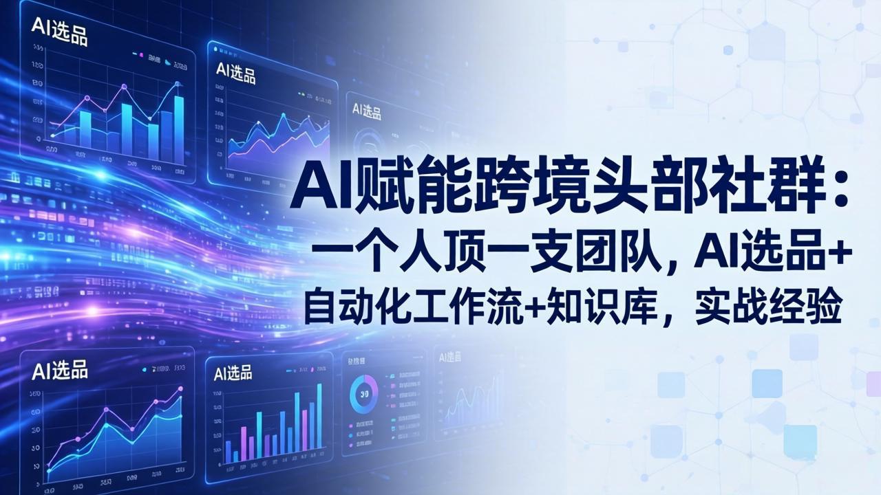 AI赋能跨境头部社群：一个人顶一支团队，AI选品+自动化工作流+知识库，实战经验-更新3月-聚林创库