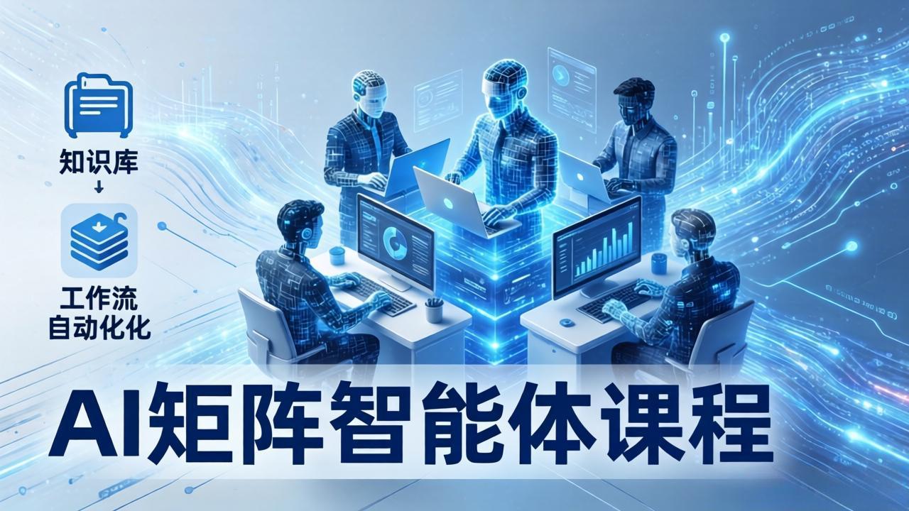 AI矩阵智能体实战：100个数字员工批量生产内容，文本知识库+工作流自动化全搞定-聚林创库